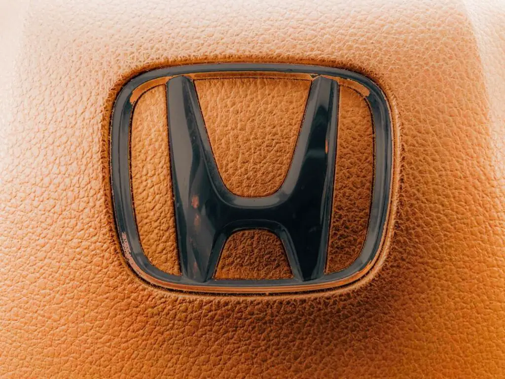 Honda logo on a leather material